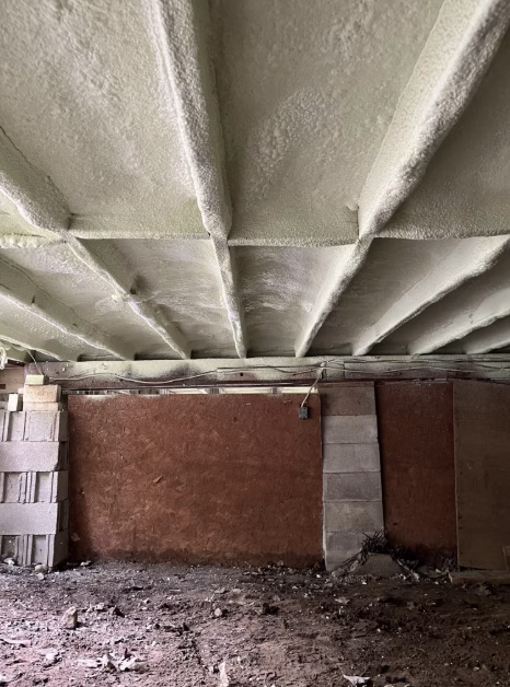 Crawlspace floor insulation project in Peterborough