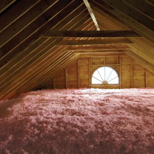 Attic full of owens corning blow in fiberglass